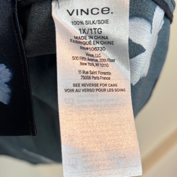 Vince Navy Blue Silk Blouse - Picture 3 of 4